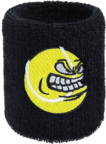 Schweissband mit Tennis Ball Stickerei Bestickt & Absorbierendes Frottee Designer Schweißband | Wristband Tennisarmband Geschenk für Tennisspieler Gym Schweiß-Armband