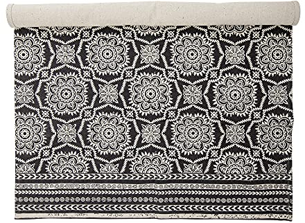 Bloomingville Teppich Aco aus Baumwolle, Schwarz