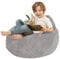 Sitzsackbezug aus Cord, waschbar, weicher Sitzsack (ohne Füllstoff), für Kinder, Jugendliche, Jungen und Mädchen, Größe M, 80 x 90 cm, Grau