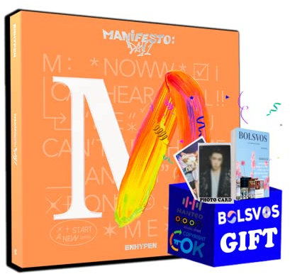 ENHYPEN - MANIFESTO: DAY 1 [ENGENE M VER.] (3th Mini Album) Album+BolsVos K-POP eBook (21p), Photocards