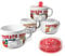 Old & Bold - 4 27 Oz Soup Bowls With Lids - Retro Soup Recipe Ceramic Mugs With Vented Lids and Handles - Version 2 - Pack of 4 - Microwave and Dishwasher Safe - For Soup, Instant Noodles, Cereal (V1)