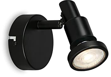 BRILONER Leuchten - LED Wandleuchte Badezimmer, verstellbar, LED Wandlampe Bad, IP44, warmweiße Lichtfarbe, GU10, Schwarz, 80x106 (DxH)