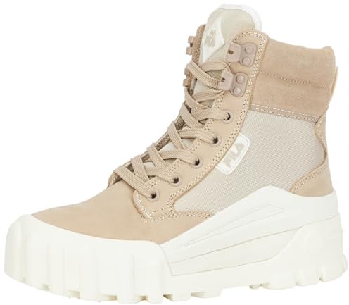 FILA Women's GRUNGELUTION mid wmn Fashion Boot, Feather Gray-Marshmallow, 3.5 UK
