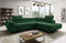 MODERNO Ecksofa mit Schlaffunktion aus Cord - Big Sofa ASTORP - Couch L Form - Schlafsofa mit Bettkasten und Kopfstützen - 277x203x100 cm - Rechts - Grün - Poso 14
