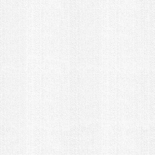 Superfresco Easy Papier Peint Intissé Texturé à peindre relief Gaufré 1005 x 52cm Blanc | Revêtement Mural, Tapisserie | Ambiance Facile à poser et à enlever
