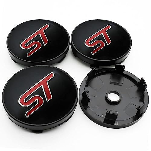 BAGLEV 4 Stück Wheel Hub Caps Radzierdeckel Mittellochdeckel Ersatzteil,für Ford ST Focus x 2 3 Kuga Fiesta Mondeo 60mm 56mm Wasserdicht Staubdicht Verschleißfest und Langlebig,B-60MM