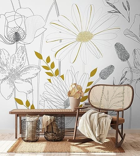 Newroom Vliestapete [ 2,8 x 1,59m ] großzügiges Motiv - kein wiederkehrendes Muster - nahtlos große Flächen möglich - Fototapete Blumen Blätter Floral Made in Germany
