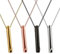 DALAETUS 4 Pcs Stress Relief Mindful Necklace Set for Valentines Day, Stainless Steel Breathing Necklace, Whistle Necklace for Relief, Breathing Exercises, Love Gift for Lover(4 Colors)