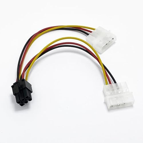 MODOVER PCI-E 6 Pin to 2X 4 Pin Dual 4Pin Graphics Video Display Card Power Adapter Converter Cable