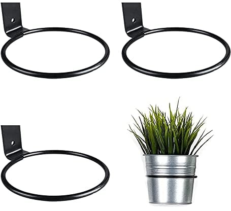 3 Pezzi Staffa Porta Fioriera da Parete, Fioriera Montaggio a Parete Supporto, Portafiori in Ferro da Parete, Portavasi da Parete, Portavaso da Parete, per Il Balcone Del Giardino di Casa, Nero
