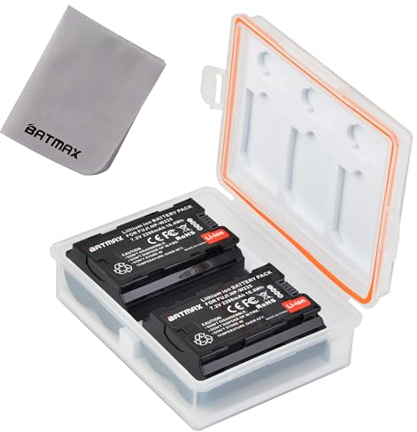 Batmax 2 Stück NP-W235 Akku mit Akku-Aufbewahrungstasche & Speicherkartenetui Kompatibel mit Fujifilm X-T5, X-T4, X-H2S, GFX100S, GFX 50S II, VG-XT4 vertikale Kamera