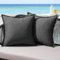 MIULEE Outdoor Kissen Wetterfest Kissenbezug Wasserdichter Dekorative Kissenbezüge Leinen-Optik Sofakissen Dekokissen für Garten Sofa Couch Wohnzimmer Schlafzimmer 2er Set 50x50cm Dunkelgrau