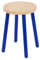 Spec-Wood Hocker Holz - Barhocker Holz - Kleiner Hocker - Küchenhocker - Blumenständer Holz - Couchtisch klein - Holz Deko - Pflanzenständer - Hocker Rund - Buche Natur/Blau