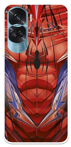 Schutzhülle kompatibel mit Honor 90 Lite Offizielle Marvel Spiderman Torso Handyhülle, transparent, flexibel, offiziell lizenziert von Marvel