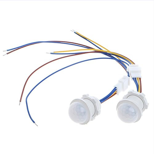 YOUNLEN 110V/220V Interruttore sensore a infrarossi PIR,sensore di movimento per luci Mini Sensore Movimento Infrarossi per Interni,IP20, Bianco(3 Pz)