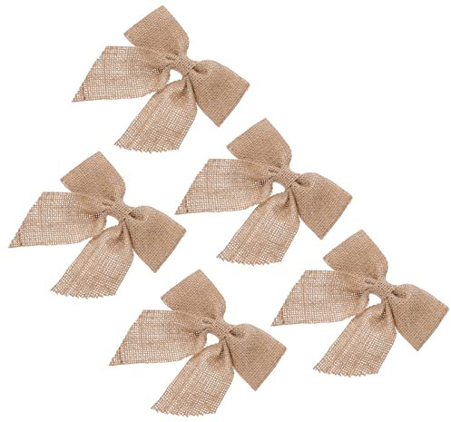 MAGICLULU 5 Stücke Jute Bogen Verzierungen Handgemachte Bogen Decor Weihnachten Bogen Ornamente Hochzeit Bogen Handwerk Bogen Dekoration