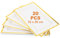 SHUESS 20 Pcs White Plastic Serving Platter with Gold Border - 33 x 20 cm Rectangle Reusable Platters for Party Food - Elegant Food Trays for Serving Party, Buffets, Weddings, Birthdays, Christmas