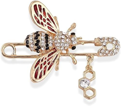 xutao Gold Biene Brosche Strass Insekt Kragen Pin Biene Anstecknadel Sicherheitsnadel Brosche Frauen Geschenk Schmuck