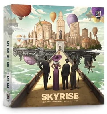 Roxley Games Skyrise – Strategic Spatial Auction & Area Majority Board Game – Build a City in The Sky – Modular Board, Secret Goals & Unique Wonders – 2–4 Players – Ages 14+