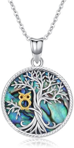 Odinstone Collana con ciondolo a forma di albero della vita in argento Sterling 925, gioiello personalizzato in argento per donne, regalo speciale per mamma/fidanzata/moglie (B-albero della vita)