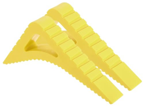 sourcing map 2 Pcs Door Stoppers for Bottom of Door, 0.83 inch Door Stops, Rubber Door Stopper Wedge, Window Stopper Door Gaps Sturdy Stackable, Yellow