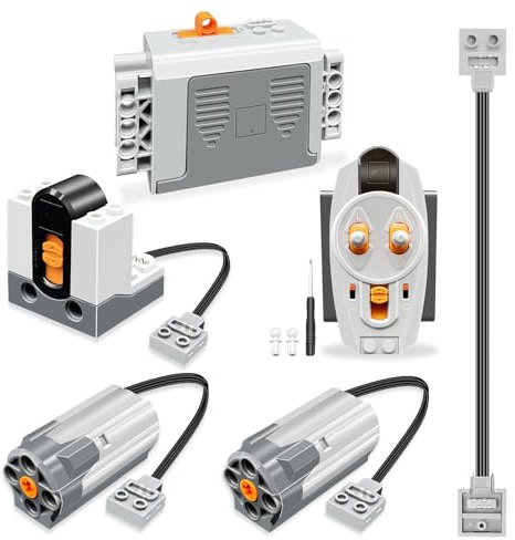 BriCool Kit de motor 6 en 1 compatible con Lego Technic, juego de construcción motorizado de bricolaje, juego de motor de función de alimentación con motor M, control remoto, receptor, caja de