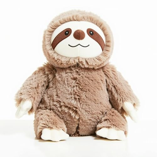 Edubini Gewichtskuscheltier für Kinder [EXTRA SCHWER] - Faultier Kuscheltier als Einschlafhilfe bei Reizüberflutung (inkl. 800g WÄRMEKISSEN) - Plüschtier, Wärmetier, Weighted Stuffed Animal