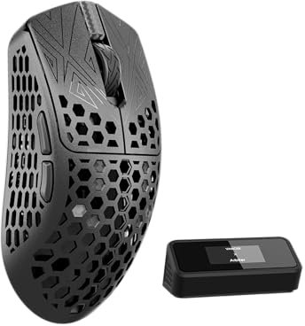 ARBITER Akitsu 8K Carbon Fiber Composite Gaming Mouse - Ultra-Light 38g, Wireless, 26k DPI, RGB, USB-C Fast Charging, 60Hr Battery Life, 8k Polling Rate, PIXART 3395 Sensor, LCD Display