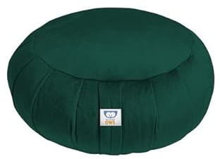 Sensory Owl Meditationskissen Yoga Kissen Zafu Samt Buchweizen Rund Green Bottle