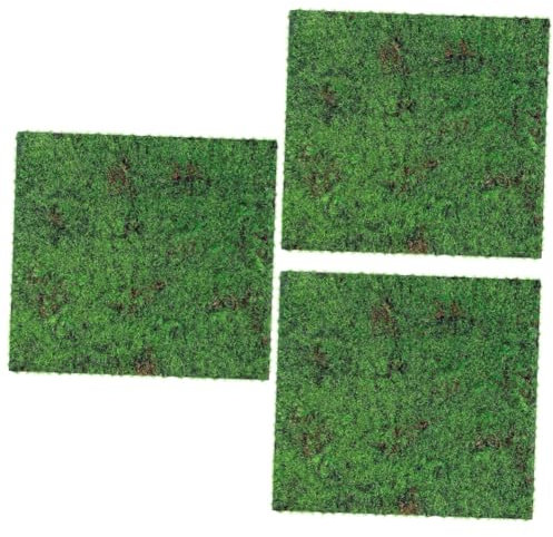 POPETPOP 3 Stück Simulierter Moosrasen Kunstrasen Kunstrasen Kunstteppich Kunstmoos Quadratisch Kunstrasen Miniatur Kunstmoos Pflanzgefäße Buchsbaum Terrasse Garten