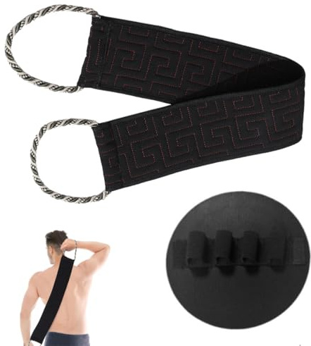 QGK 2 Stück Rückenschrubber und Peelinghandschuh set für die Dusche,Exfoliating Gloves,Duschbürste Rücken,Waschhilfe Entfernen Abgestorbener Doppelseitiger,Badezubehör für Damen Herren,Bad und Dusche