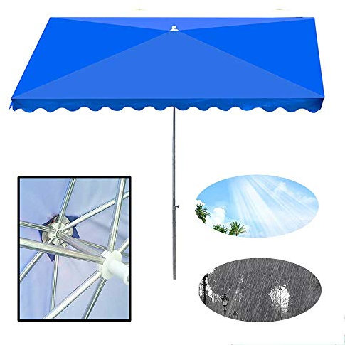 CRBUDY Parasol de Plage rectangulaire de 2 m x 3 m avec manivelle, Parasol de Table d'extérieur pour marché, abri Solaire Anti-UV ()