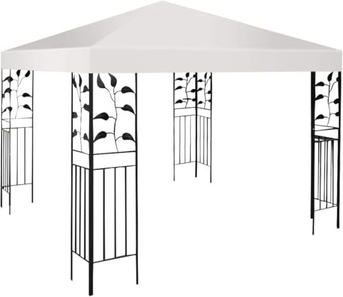 GOPLUS Toldo de Repuesto para pabellón de Lona para Carpa Impermeable, Lona de Tienda, Hecha de poliéster, 3 m x 3 m, Color Verde y Rojo (Beige)