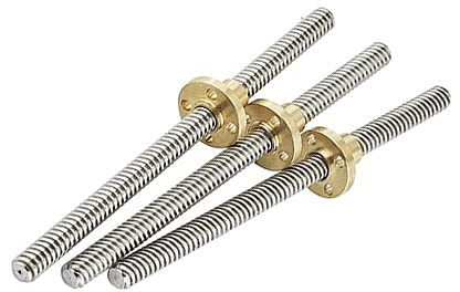 Parti for stampanti 3D Vite a mandrino trapezoidale T8 con dado in rame, diametro esterno 8 mm, passo 2 mm, passo 4 mm, lunghezza 250 mm, 300 mm, 350 mm, 400 mm, 500 mm, vite di comando tipo T.(250mm)