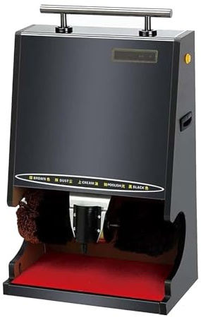 CUTANGELAR Cireuse Électrique Portable - Commande Au Pied, Sans Se Pencher, Buse En Marbre, Grand Réservoir De Cire De 150 Ml, Cireuse À Chaussures Professionnelle Pour Banques Et Hôtels(Black)