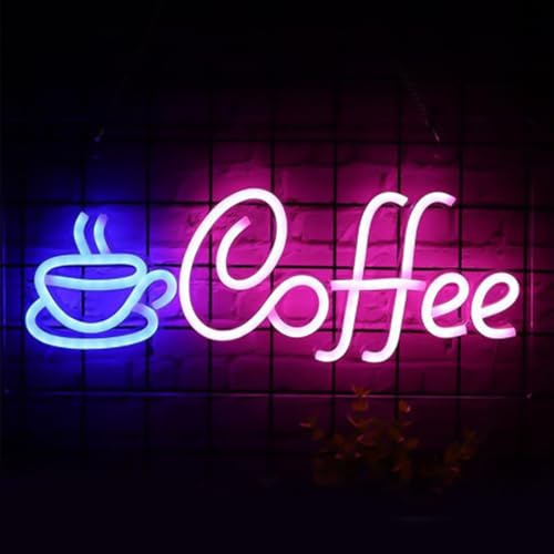 Coffee Led Neon Schild, Leuchtreklame Retro, Led Sign Für Wand Cafe Dekor, Beleuchtet Als Wanddekoration USB-Betrieben, Für Bar, Cub, Kaffeehaus, Restaurant, Raumdekoration