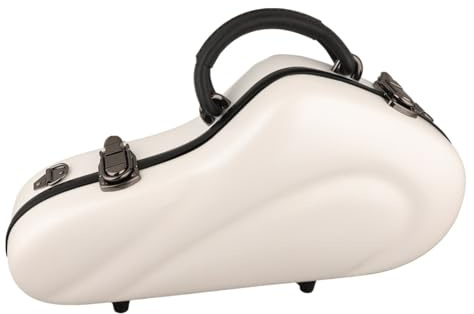 Gigbag für Altsaxophon Sopransaxophon Gepäcktaschen Box Bb Fiberglas Metallic Lackfarbe(Curved White)