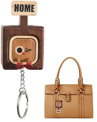 Wand-Schlüsselanhänger | magnetischer Schlüsselanhänger aus Holz | niedliches Design – Unisex für Wohnzimmer, Schlafzimmer, Eingangsbereich, Wohnung