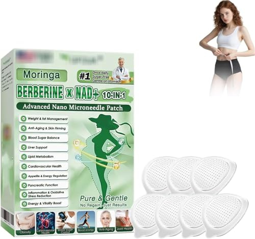 Luxarise Moringa 10-in-1 Advanced Nano Microneedle Patch, Luxuriöses Moringa-Mikronadelpflaster, Langanhaltende Nano-Mikrowellen-Wirkung, Natürliche Inhaltsstoffe, Für Männer und Frauen (1 PCS)