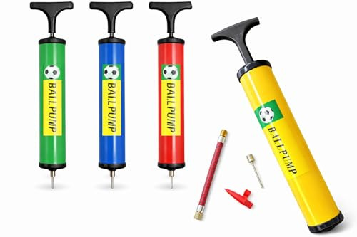 Ball pump Football Pump Portable Air Pump Assorted Colour For Football Basketball Volleyball Rugby Soccer Balls Durable Plastic Hand Pump Reliable Inflation Valve Adaptor Needle Sports Balls(1pc)