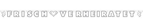 1 Text Girlande Frisch Verheiratet L: 2,7 m Pappe/Papierkarton