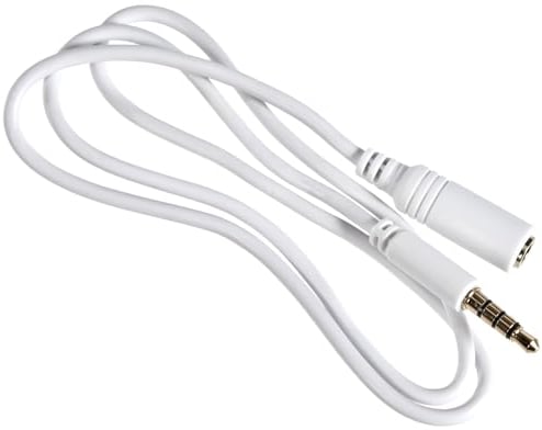 goobay 62359 Câble de Rallonge Audio et pour Casque AUX, 4 Pôles, 3.5 mm Slim, CU, 0.5 m Longueur de Câble