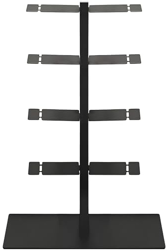 Radius Design Booksbaum Doppel Stand klein Schwarz – Standregal aus pulverbeschichtetem Stahl, 91 cm hoch, platzsparendes Bücherregal mit Fuß & Einlegeböden, modernes Design (716A)