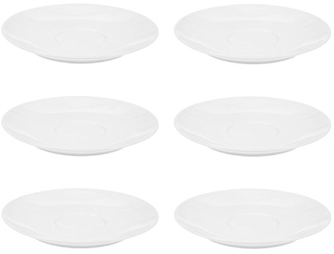 Snap by R&B Kaffee-Serie Bianco weiß Material 6er Cafe au Lait Untertassen-Set