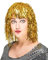 DEGUISE TOI Gold Lametta-Damenperücke WIG Gold Glatt Kunsthaar Perücke Erwachsene one size Retro
