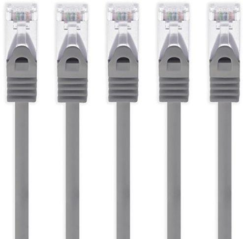 1aTTack.de 0,5m - grau - 5 Stück Cat7 Netzwerkkabel SFTP Patchkabel Lankabel Rohkabel 10GB/s - 500 Mhz konfektioniert mit 2 RJ45 Stecker Cat 6a