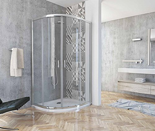BOX DOCCIA SEMICIRCOLARE ANGOLARE ANGOLO 80x80 195 h cm trasparente cristallo