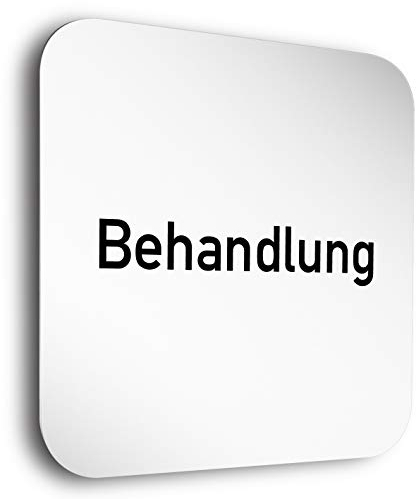 Türschilder24 Aluminium- Türschilder der Extraklasse! • Behandlung • In der Größe 150 x 150mm • Besonderheit: unsichtbare 5mm Abstandhalter verleihen dem Türschild einen exklusiven schwebe Effekt