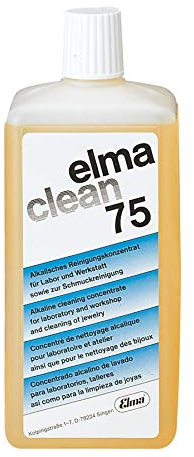 ELMA Clean 75 – Reinigt Geräte, Werkstücke und Schmuck – Hellt Buntmetalle stark auf – Leichte Handhabung – Flasche mit 1000 ml – C4610902