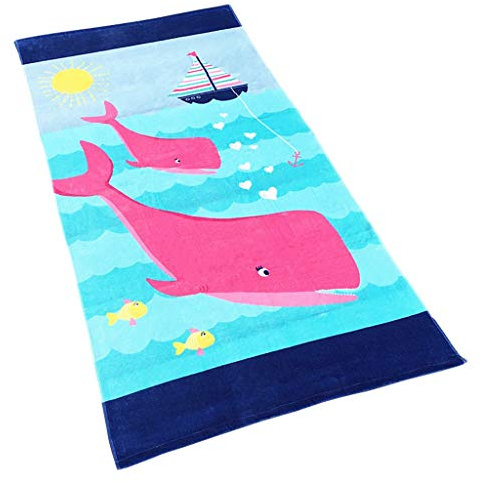 PING Strandtuch Baumwolle Handtuch Badetuch Groß 160×80cm für Kinder Jungen Mädchen Erwachsene für Reise Strand Schwimmen Camping Yoga Delfin Bedruckt